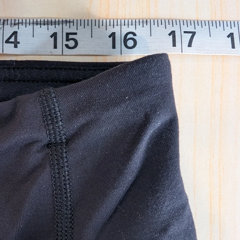 Lululemon Run Top Speed Crop Leggings Black Teal Print Size 12 - Picture 7 of 9